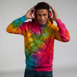 Blank Contrast Rainbow tie-dye hoodie Blank Gildan 300 GSM Hoodie